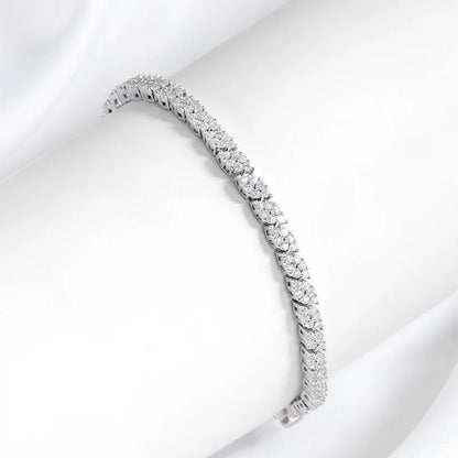 Smyoue 18K Plated All Moissanite Tennis Bracelet for Women Lab Created Diamond Chain 925 Sterling Silver Wholesale Jewelry GRA