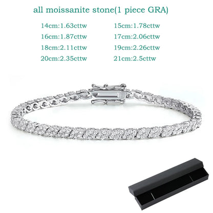 Smyoue 18K Plated All Moissanite Tennis Bracelet for Women Lab Created Diamond Chain 925 Sterling Silver Wholesale Jewelry GRA