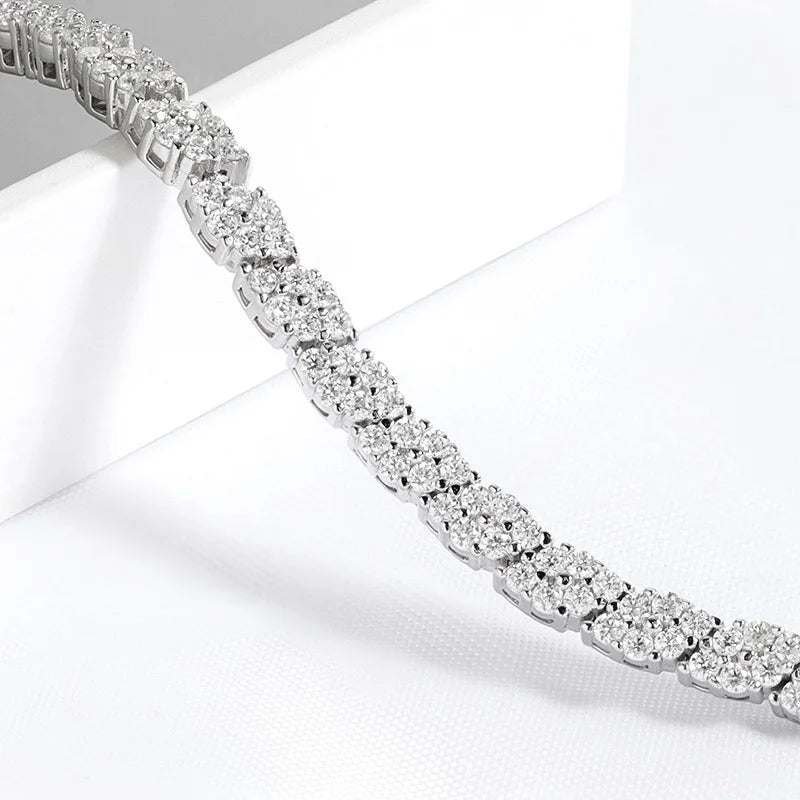 Smyoue 18K Plated All Moissanite Tennis Bracelet for Women Lab Created Diamond Chain 925 Sterling Silver Wholesale Jewelry GRA