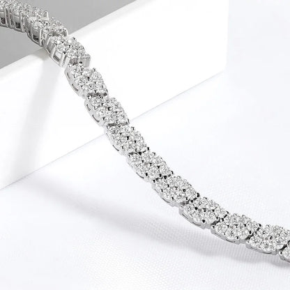 Smyoue 18K Plated All Moissanite Tennis Bracelet for Women Lab Created Diamond Chain 925 Sterling Silver Wholesale Jewelry GRA
