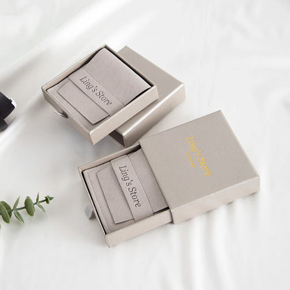 24Sets Personalized Custom Logo Jewelry Gift Box with High Quailty Microfiber Velvet Envelope Bag Rings Earrings Organizer Pouch