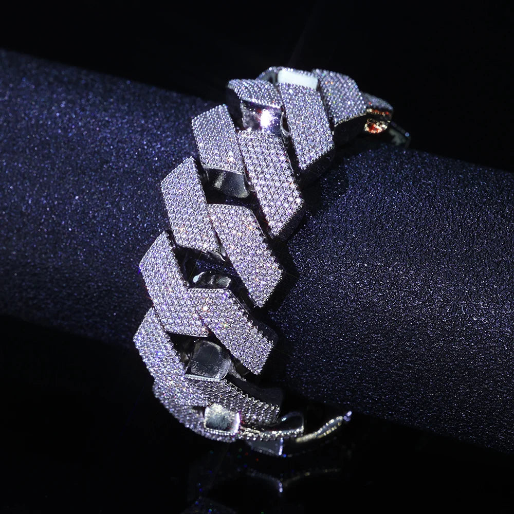 NUOYA 25MM Big heavy Iced Out Bracelet Men Woman Luxury Cz Cuban Link Bracelet Hip Hop Jewelry Drop Shipping ﻿