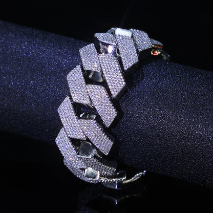 NUOYA 25MM Big heavy Iced Out Bracelet Men Woman Luxury Cz Cuban Link Bracelet Hip Hop Jewelry Drop Shipping ﻿